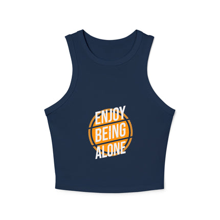 Damen Micro Rib Racer Tank Top mit Typografie-Motiven