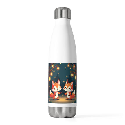 Niedliche 2-Fuchs-Design-Isolierflasche (20 oz) 