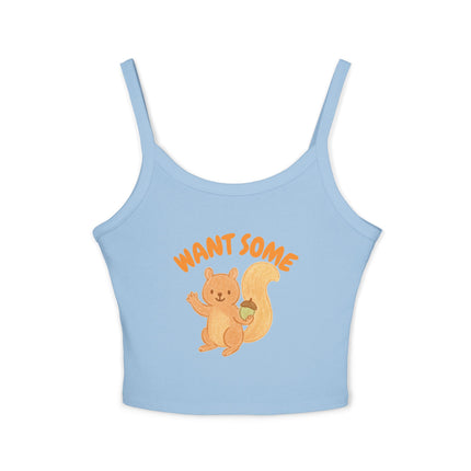 Want Some nut Graphic designed Women's Spaghetti Strap Tank Top