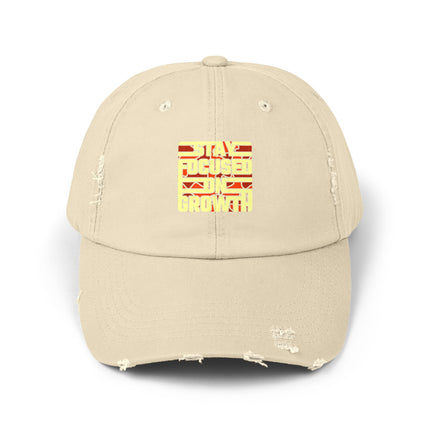 Unisex Distressed Cap mit Typografie-Motiven 