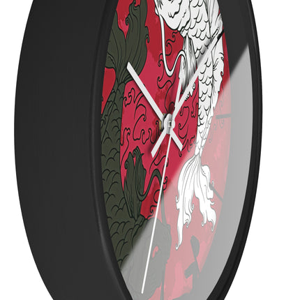 Attraktive Wanduhr mit Koi-Fisch-Design 
