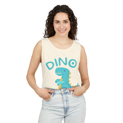 Blue Dino Tank Top — Cute Dinosaur Graphic Tank