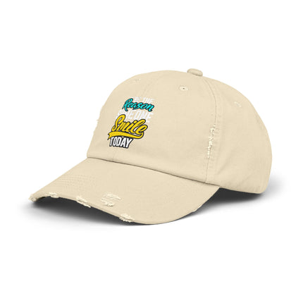 Unisex Distressed Cap mit Typografie-Motiven 
