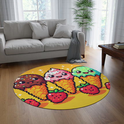 Entzückender runder Teppich mit Eistüten-Design 