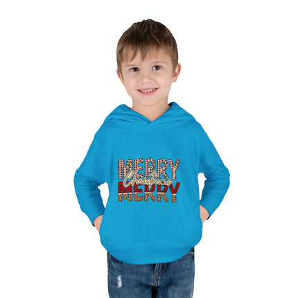 Christmas themed Toddler Pullover Fleece Hoodie