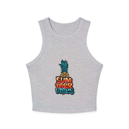 Typography themed Women's Micro Rib Racer Tank Top