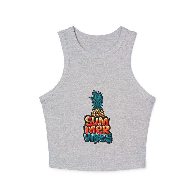 Damen Micro Rib Racer Tank Top mit Typografie-Motiven