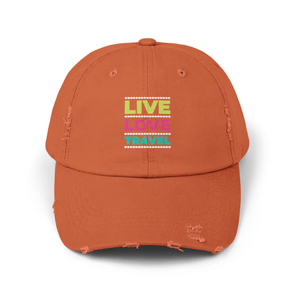 Unisex Distressed Cap mit Typografie-Motiven 