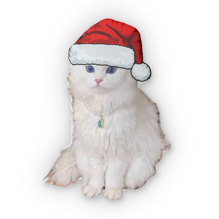 Christmas Cat Shaped Pillow - Personalised Holiday Pet Cushion