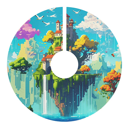Floating islands design themed Christmas Tree Skirts