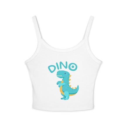 Blue Dino Graphic designed Women's Spaghetti Strap Tank Top