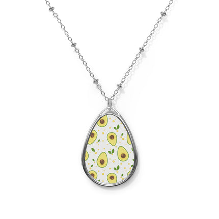 Süße Avocado Muster Design Themen Oval Halskette 