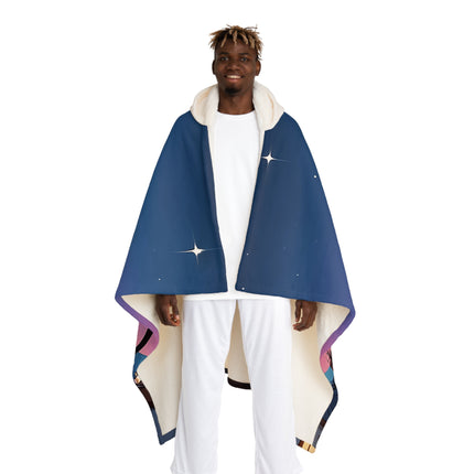 Katze schaut in den Himmel Design Themen Kapuze Sherpa Fleece Decke 