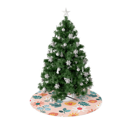 Cute Pink Floral Pattern design themed  Christmas Tree Skirts