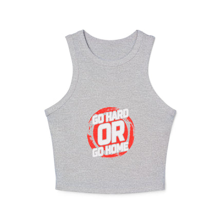 Damen Micro Rib Racer Tank Top mit Typografie-Motiven