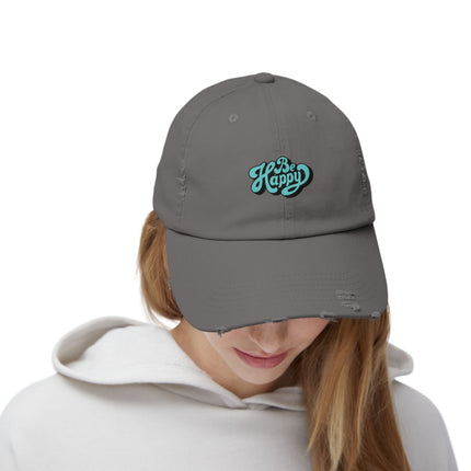 Unisex Distressed Cap mit Typografie-Motiven 