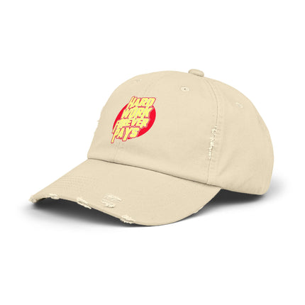 Unisex Distressed Cap mit Typografie-Motiven 
