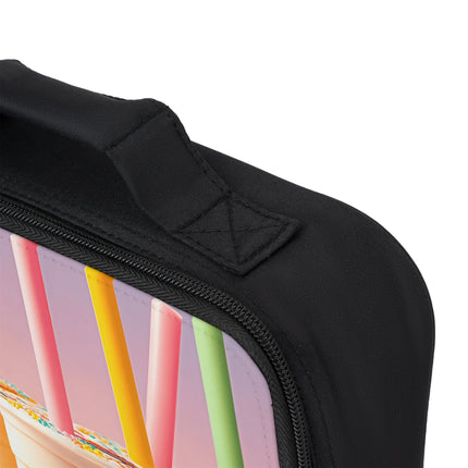 Lunchtasche mit Boba-Tee und Freunden, lächelndes Design 