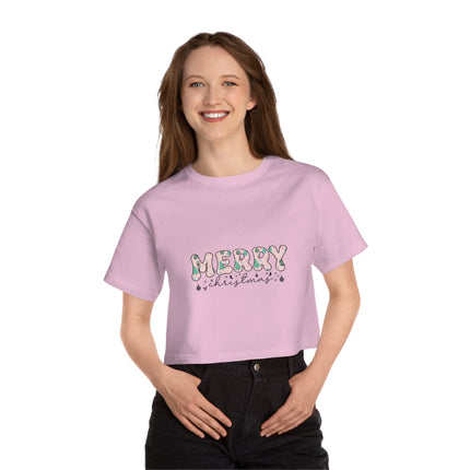 Champion Damen Heritage Cropper T-Shirt mit Weihnachtsmotiv