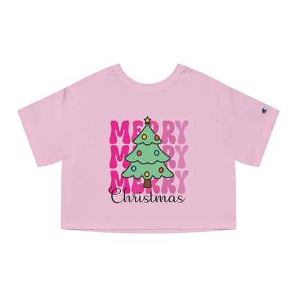 Champion Damen Heritage Cropper T-Shirt mit Weihnachtsmotiv