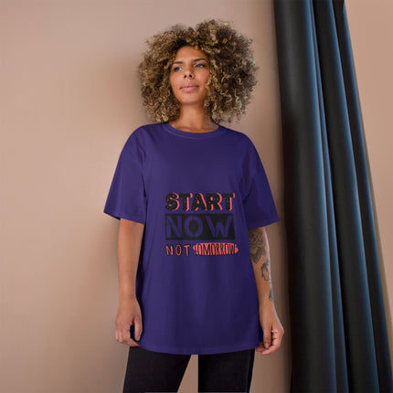 Champion-T-Shirt mit Typografie-Motiv