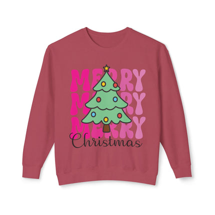 Christmas themed Unisex Lightweight Crewneck Sweatshirt