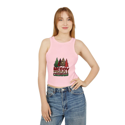 Weihnachtliches Damen Micro Rib Racer Tank Top