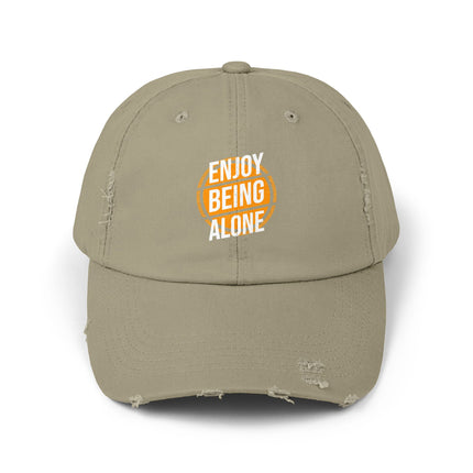Unisex Distressed Cap mit Typografie-Motiven 