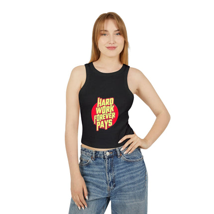 Damen Micro Rib Racer Tank Top mit Typografie-Motiven