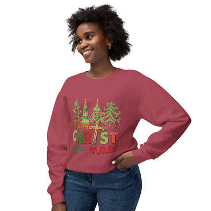 Christmas themed Unisex Lightweight Crewneck Sweatshirt