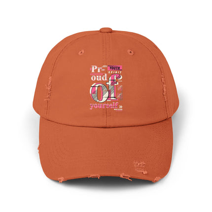 Unisex Distressed Cap mit Typografie-Motiven 
