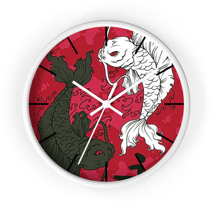 Attraktive Wanduhr mit Koi-Fisch-Design 