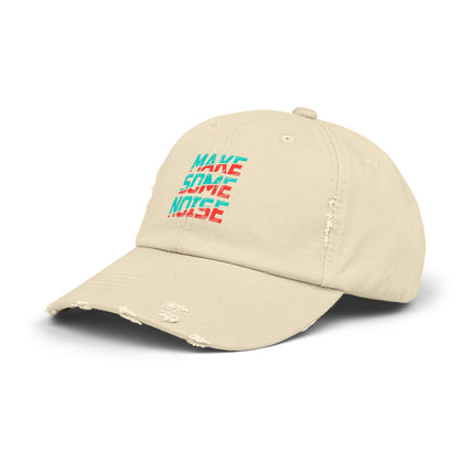 Unisex Distressed Cap mit Typografie-Motiven 