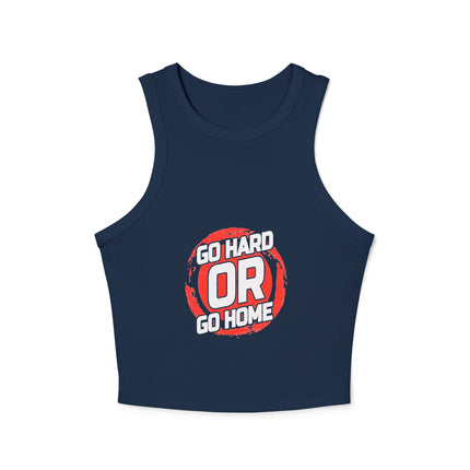 Damen Micro Rib Racer Tank Top mit Typografie-Motiven