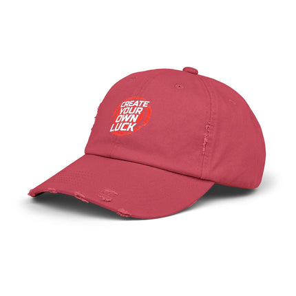 Unisex Distressed Cap mit Typografie-Motiven 