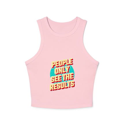Damen Micro Rib Racer Tank Top mit Typografie-Motiven