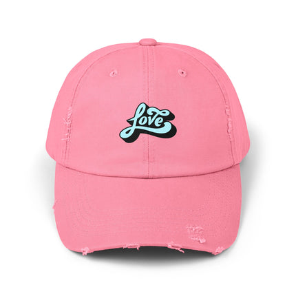 Unisex Distressed Cap mit Typografie-Motiven 