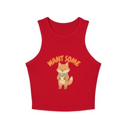 Want Some Graphic designed Women's Micro Rib Racer Tank Top