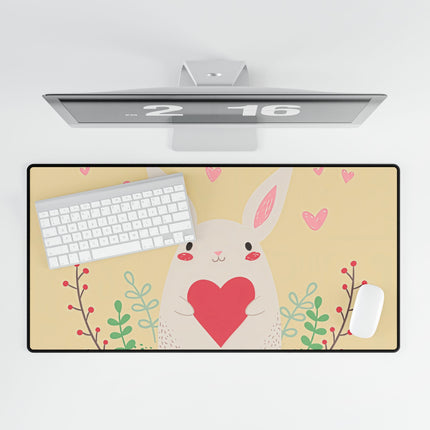 Cute Bunny with love design themed Desk Mats