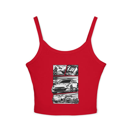 Auto-Enthusiasten Themen Damen Spaghetti Strap Tank Top 