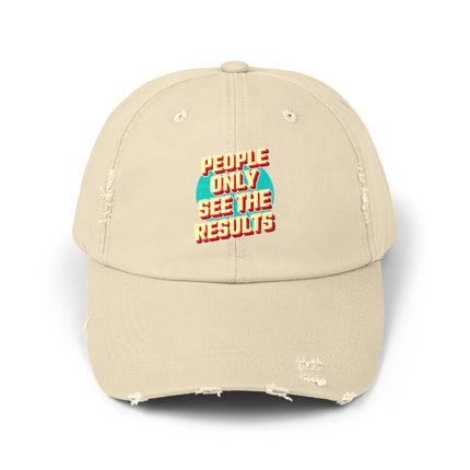 Unisex Distressed Cap mit Typografie-Motiven 