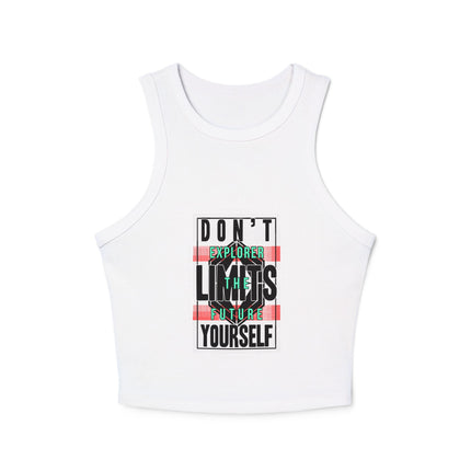 Damen Micro Rib Racer Tank Top mit Typografie-Motiven
