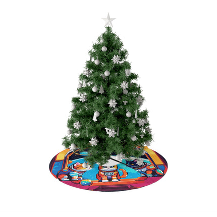Cats in Space design themed Christmas Tree Skirts