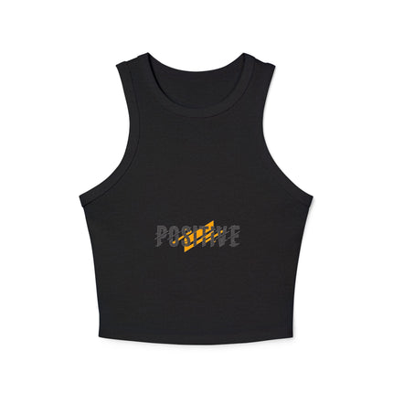 Damen Micro Rib Racer Tank Top mit Typografie-Motiven