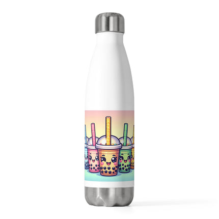 Niedliche 20oz Isolierflasche mit Boba-Tee- und Freunde-Design 