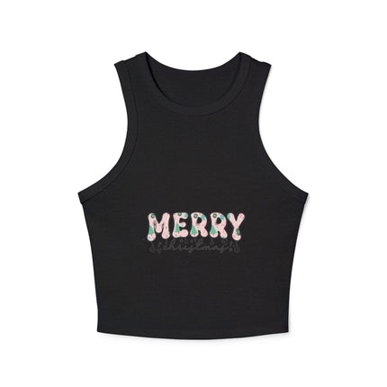 Christmas themed Women's Micro Rib Racer Tank Top
