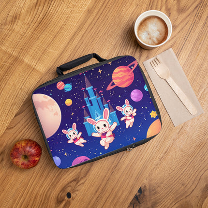 Lunchtasche mit bezauberndem Hasen-im-Weltraum-Design 