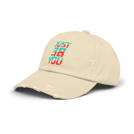 Unisex Distressed Cap mit Typografie-Motiven 