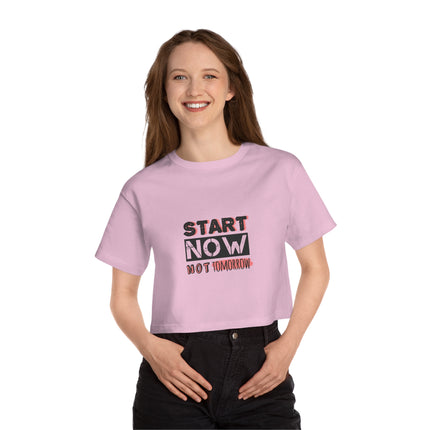 Typography themed Champion Women's Heritage Cropper T-Shirt