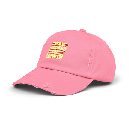 Unisex Distressed Cap mit Typografie-Motiven 